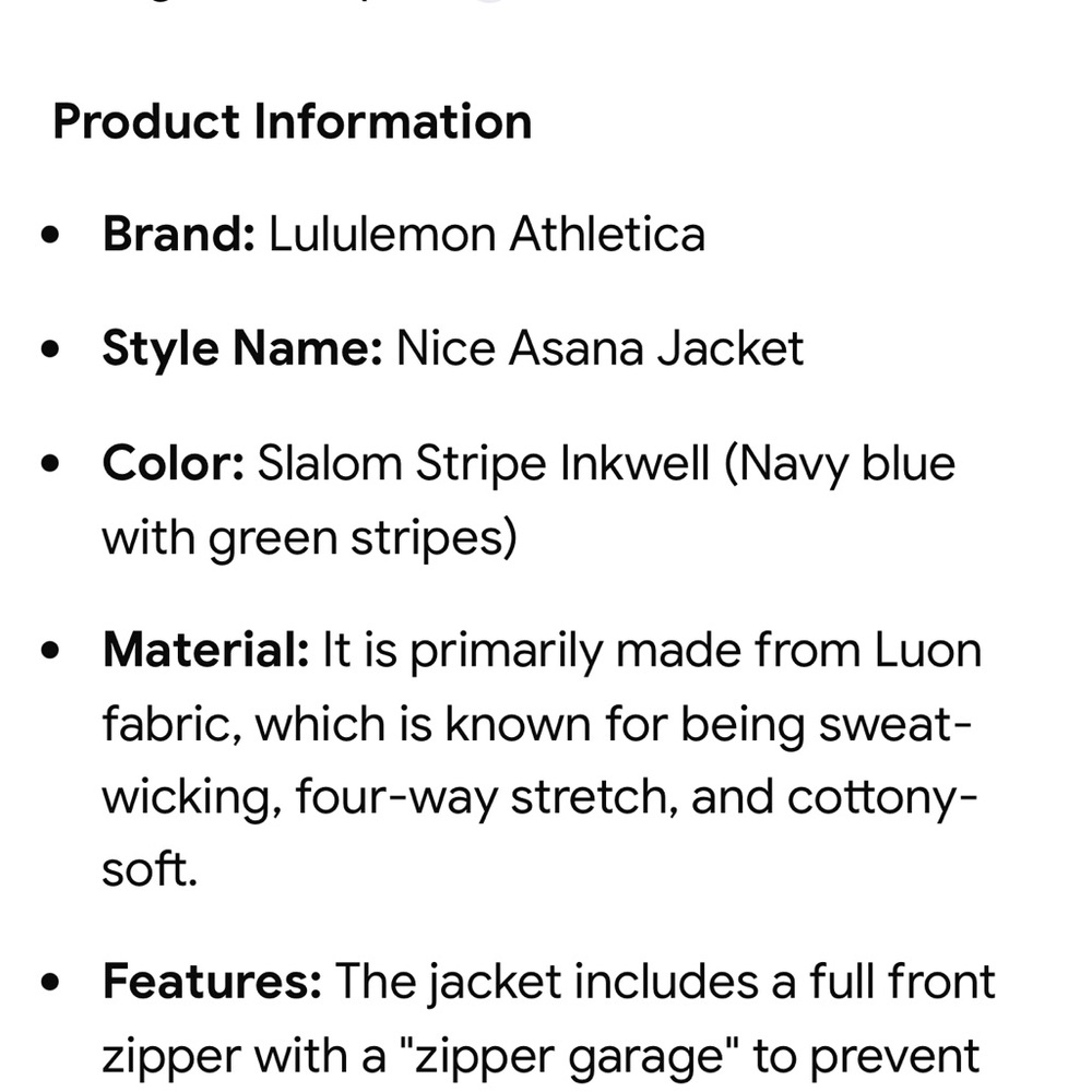 LULULEMON NICE ASANA JACKET WOMENS SIZE 4 - Picture 6 of 7